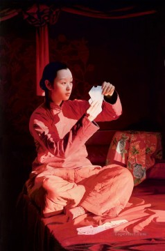 中国 Painting - 私の心の中の距離 WYD Chinese Girls